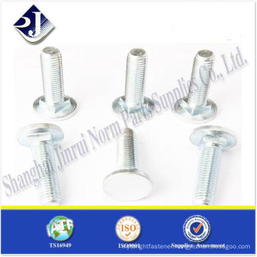 Flat round head square neck screw